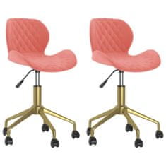 Vidaxl 335034 Swivel Dining Chairs 2 pcs Pink Velvet