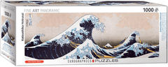 EuroGraphics Panoramatické puzzle Veľká vlna na pobreží Kanagawy 1000 dielikov