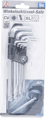 Kraftmann Kľúče Imbus s guličkou, 1.5 - 10 mm, dlhé, sada 9 ks