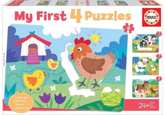 EDUCA Moje prvé puzzle Mamičky a mláďatká 4v1 (5,6,7,8 dielikov)