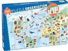 Djeco Puzzle Observation: Zvieratá z celého sveta 100 dielikov