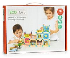 EcoToys Drevené kocky Domček