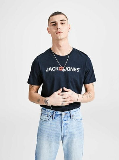 Jack&Jones Modré tričko s potlačou Jack & Jones