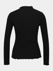 ONLY Čierne rebrované tričko ONLY Emma M