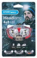 SPORT WELL Svietidlo čelové SW 4 + 2 LED assort