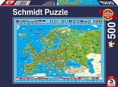 Schmidt Puzzle Ilustrovaná mapa Európy 500 dielikov