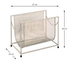 Mørtens Furniture Novinový stojan Wilien, 37 cm, zlatá