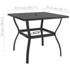 Petromila vidaXL Záhradný stôl antracitový 81,5x81,5x72 cm oceľ