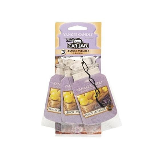 Yankee Candle Papierová visačka do auta Lemon Lavender 3 ks