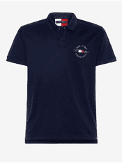 Tommy Hilfiger Tmavomodrá pánska polokošeľa Tommy Hilfiger Icon Logo Interlock M