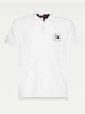 Tommy Hilfiger Biela pánska polokošeľa Tommy Hilfiger Icon Logo Interlock M