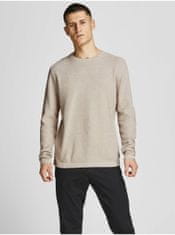 Jack&Jones Béžový sveter Jack & Jones Gustav XXL