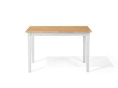 Beliani Jedálenská súprava stola a 4 stoličiek svetlé drevo/biela HOUSTON