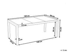 Beliani Záhradný stôl s 3-dielnou sklenenou doskou 180 x 90 cm priehľadný GROSSETO