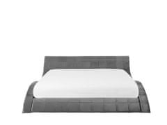 Beliani Zamatová posteľ 180 x 200 cm sivá VICHY