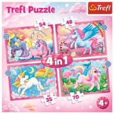 Trefl Puzzle Jednorožce a kúzla 4v1 (35,48,54,70 dielikov)