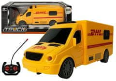 Lean-toys R/C diaľkovo ovládané DHL doručovacie auto Zvuk, svetlá