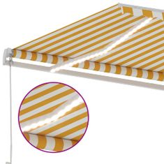 Vidaxl Ručne zaťahovacia markíza s LED 600x300 cm žltá a biela