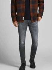 Jack&Jones Tmavošedé skinny fit rifle Jack & Jones Iliam 29/32