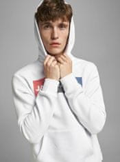 Jack&Jones Biela mikina s kapucou Jack & Jones Corp XXL