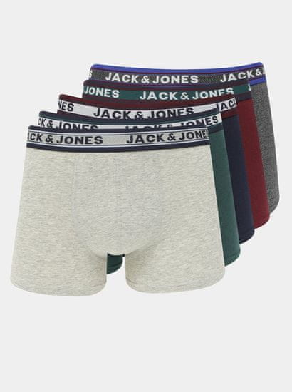 Jack&Jones Sada piatich boxeriek v zelenej a šedej farbe Jack & Jones Oliver