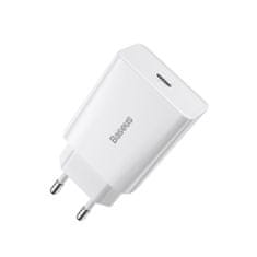 BASEUS Speed Mini sieťová nabíjačka 1C PD 20W 3A, biela