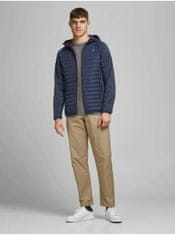 Jack&Jones Tmavomodrá prešívaná ľahká bunda s kapucňou Jack & Jones Multi S