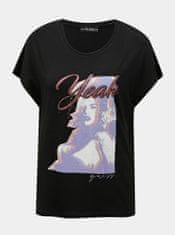 Guess Guess čierne tričko Leona Tee XS