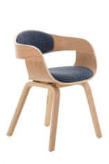 BHM Germany Jedálenská stolička Kingston, textil, prírodná / modrá