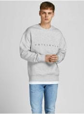 Jack&Jones Svetlošedá žíhaná mikina Jack & Jones Copenhagen XXL