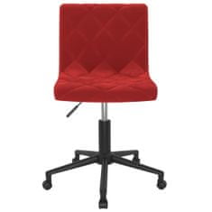 Vidaxl Otočná kancelárska stolička, vínová červená, čalúnená zamatom