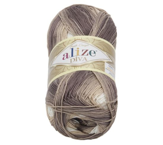 Alize Priadza DIVA BATIK - 100g / 350 m - svetlá béžová, tmavá béžová