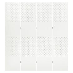Vidaxl Paraván so 4 panelmi, biela 160x180 cm oceľ