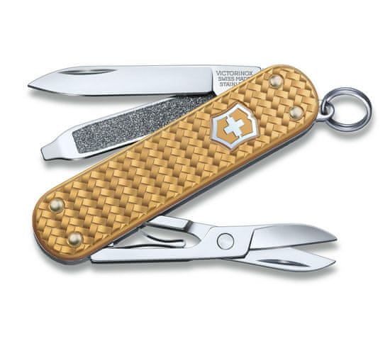 Victorinox 0.6221.408G Classic SD Precious Alox Brass Gold multifunkčný nôž 58mm, zlatá mosadz