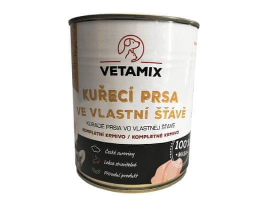 VETAMIX Kuracie prsia vo vlastnej šťave 6 × 800 g