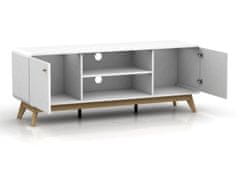 Danish Style Tv stolík Calin, 140 cm, biela