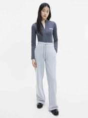 Calvin Klein Svetlomodré dámske voľné tepláky Calvin Klein Micro Flock Jog Pants M