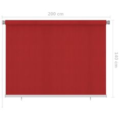 Vidaxl Vonkajšia zatemňovacia roleta 200x140 cm červená