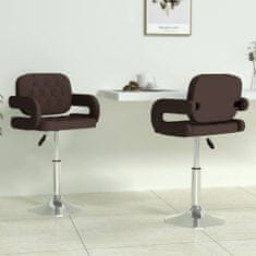 Vidaxl Otočné jedálenské stoličky 2 ks hnedé umelá koža