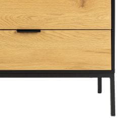 Design Scandinavia Komoda Seaford, 160 cm, dub / čierna