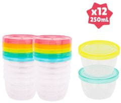 misky s viečkami MAXI FUN COLORS 250 ml set 12 ks