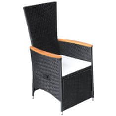 Petromila vidaXL Sklápacie záhradné stoličky 2 ks s podložkami, polyratan, čierne