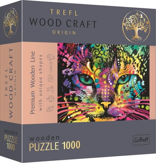 Trefl Wood Craft Origin Puzzle Color Cat 1000 dielikov