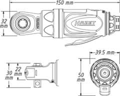 Hazet Pneumatické račne MINI 54 Nm 3/8" - Hazet 9021 P-2