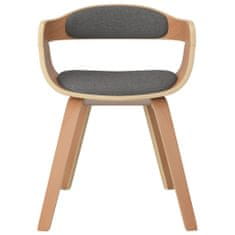 Vidaxl Jedálenská stolička 6 ks svetlosivé ohýbané drevo a látka