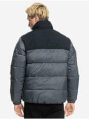 Quiksilver Čierno-šedá pánska prešívaná zimná bunda Quiksilver Wolfs Shoulders XL