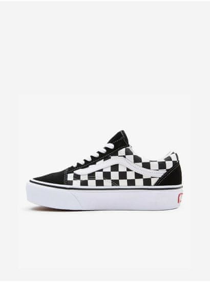 Vans Čierno-biele dámske vzorované kožené tenisky VANS UA Old Skool Platform