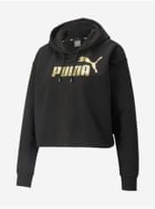 Puma Čierna dámska vzorovaná cropped mikina s kapucou Puma S