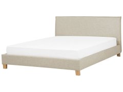 Beliani Čalúnená posteľ 180 x 200 cm béžová SENNEZ