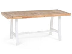 Beliani Záhradný stôl z akáciového dreva 170 x 80 cm svetlé drevo/biela SCANIA